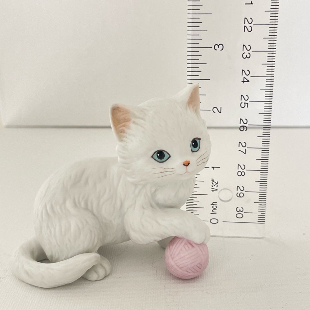 Vintage Cat Bride Wall Plaque + Schmid White Kitten Figurine Cottagecore Set - Picture 14 of 16